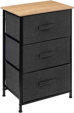 5Five Tissa stalen opbergmeubel met 3 laden - 45x30x73cm - Antraciet