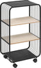 5Five Trolley - Metaal met hout - 43x28x74cm - Zwart