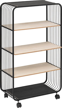 5Five Trolley - Metaal met hout - 55x28x97cm - Zwart