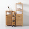 5Five - Trolley Op Wieltjes - Bamboe - 74.5 x 36 x 15 cm
