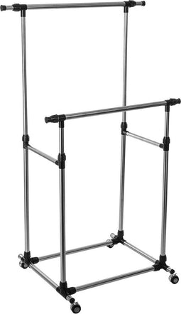 5Five Verrijdbaar kledingrek twee verstelbare stangen