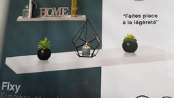 5Five - Wandplank 80 cm Wit - Fotoplank - Zwevende plank Hout - Onzichtbare bevestiging - Inclusief bevestigings materiaal