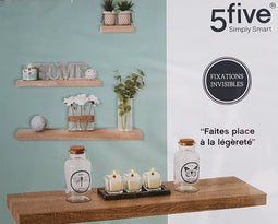 5Five - Wandplank - Eiken - Onzichtbare Bevestiging - 80 cm