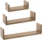 5Five - Wandplanken - 3 Stuks - Eik - 22 x 10 x 8.5 cm