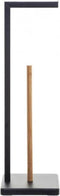 5five WC/toiletrolhouder - met reservoir - zwart - 20 x 20 x 64 cm - metaal/bamboe - voor 4 rollen - vrijstaand