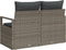 vidaXL - 2-Zits - Tuinbank - met - Kussens - Grijs - Poly - Rattan