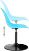 vidaXL - Eetkamerstoelen - 2 - st - draaibaar - PP - blauw