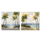 Schilderij Home ESPRIT Blauw Groen Strand Mediterrane 80 x 3 x 80 cm (2 Stuks)