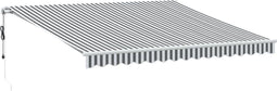 vidaXL - Luifel - automatisch - uittrekbaar - LED - 400x350 - cm - antraciet - en - wit