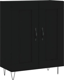 vidaXL - Dressoir - 69,5x34x90 - cm - bewerkt - hout - zwart