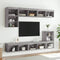 vidaXL - Tv-meubels - met - LED-verlichting - 2 - st - 80x30x30 - cm - grijs - sonoma