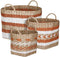 Mica Decorations Koss Manden - H25xØ33 cm - Stro - Oranje - Set van 3