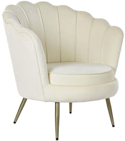 Home ESPRIT - Leunstoel - Stof zitting - Crème 80 x 75 x 86 cm