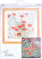 Thea Gouverneur - Borduurpakket met telpatroon - 2062 - Voorgesorteerde DMC Garens - Oranje Klaprozen - Linnen - 45 cm x 47 cm - DIY Kit