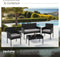 tectake® Wicker tuinset Palese - Zitgroep voor 4 personen - Loungebank met tuintafel en 2 tuinstoelen - Waterafstotend - Zwart