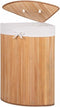 Bathroom Solutions Wasmand - bamboe hout - met deksel - naturel - 35 x 35 x 60 cm - 70 liter - opvouwbaar
