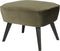 WOOOD Sara hocker op poten - Velvet - Warm Groen - 41x56x36