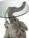 J-Line tafel Olifant - poly/glas - grijs