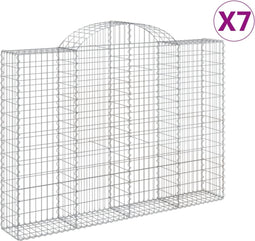 vidaXL - Schanskorven - 7 - st - gewelfd - 200x30x140/160 - cm - ijzer