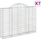 vidaXL - Schanskorven - 7 - st - gewelfd - 200x30x140/160 - cm - ijzer