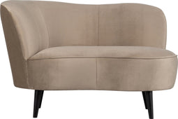 WOOOD Sara Loungefauteuil Links - Velvet - Khaki - 71x112x81