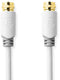 Nedis Satelliet- en Antennekabel - F-Male - Verguld - 75 Ohm - 1.00 m - Wit