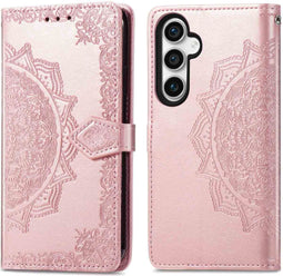 imoshion Hoesje Geschikt voor Samsung Galaxy S23 FE Hoesje Met Pasjeshouder - imoshion Mandala Bookcase - Rosé Goud