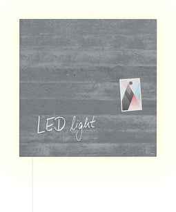 Sigel glasmagneetbord - ARTVERUM - betonlook - 48x48cm - met LED verlichting - SI-GL403