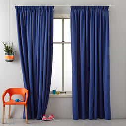 DGM verduisterend gordijn - 140x180 cm - met rufletteband - Donkerblauw