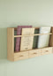 HÜBSCH INTERIOR - FSC® eiken houten tijdschriftenrek met 3 opberglaadjes - 74x12xh40cm