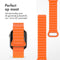 imoshion Siliconen magnetisch bandje - Geschikt voor Apple Watch 1, 2, 3, 4, 5, 6, 7, 8, 9, 10 (42 mm), SE - 38/40/41 mm - Oranje & Zwart - One Size