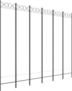 vidaXL - Kamerscherm - met - 6 - panelen - 240x200 - cm - stof - wit