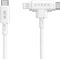 Hyper HyperJuice USB-C naar USB-C en Lightning hybrid silicone kabel (1.5m/60W) – 2-in-1 Hybride Connector – 60W USB-C Snelladen – Knoopvrije Siliconen