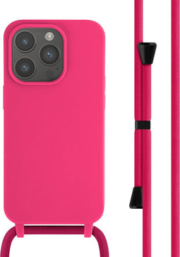 imoshion Hoesje Geschikt voor iPhone 14 Pro Hoesje Met Koord - imoshion Siliconen hoesje met koord - Roze