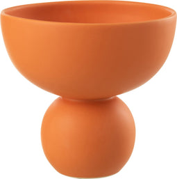 J-Line vaas Schaal - porselein - terracotta - Ø 20 cm