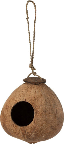 J-Line vogelhuisje Kokosnoot - hout - naturel - large