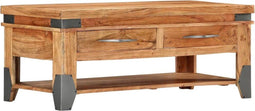 vidaXL - Salontafel - 110x52x45 - cm - massief - acaciahout