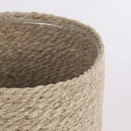 Mica Decorations Atlantic Plantenmand – H 20 x Ø 20 cm – Handgemaakt Jute – Crème – Met Plastic Voer