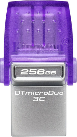 Kingston DataTraveler microDuo 3C - USB-stick 256GB - USB-C en USB-A - Paars