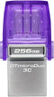 Kingston DataTraveler microDuo 3C - USB-stick 256GB - USB-C en USB-A - Paars
