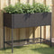 vidaXL - Plantenbakken - met - schap - 2 - st - 90x40x75 - poly - rattan - zwart