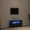 vidaXL - TV-kast - met - LED-verlichting - - - Zwart - Eiken - - - 75x35x40 - cm - - - Bewerkt - Hout