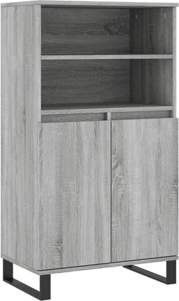 vidaXL - Hoge - kast - 60x36x110 - cm - bewerkt - hout - grijs - sonoma - eikenkleurig