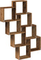 vidaXL - Wandschap - kubus - 90x15x119,5 - cm - bewerkt - hout - oud - houtkleurig
