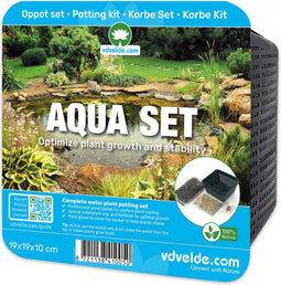 vdvelde.com - AQUA SET Oppot Set - Afmeting: 19x19x10 cm - Complete oppotset - Incl. klei/grind/voeding