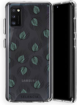 Selencia Hoesje Geschikt voor Samsung Galaxy A41 Hoesje - Selencia Zarya Fashion Extra Beschermende Backcover - Feathers