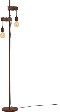 EGLO Townshend 4 - Vloerlamp - 169 cm - E27 - Zwart/Bruin