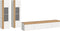Furnilux Ruda - Wandkast Systeem 3 Delen - Vitrinekasten met Glazen Deuren en TV-kast - Wit met Eik Decor 34 cm x 270 cm x 33 cm