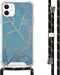iMoshion iPhone 11 - Hoesje met Koord - Verstelbaar Koord - Blauw Meerkleurig Goud