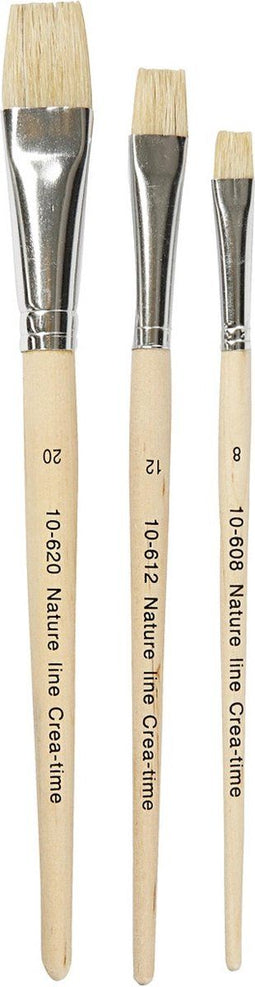 Creotime Platte Verfkwasten 3 Stuks (8-12-20)